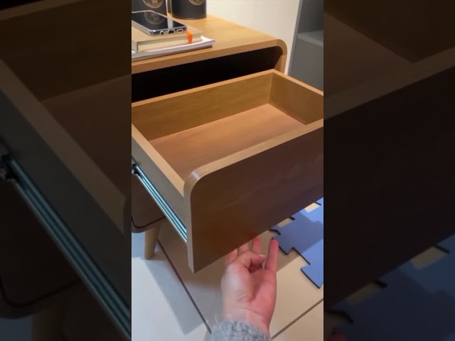 Mesa de Cabeceira Curve 2 Gavetas Bege Dunas - Completa Móveis