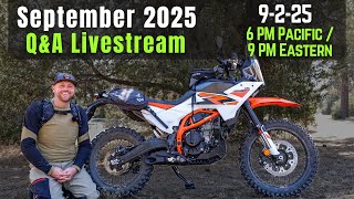 Motorcycle Chat: September 2025 Q&A Livestream / Ask Me Anything