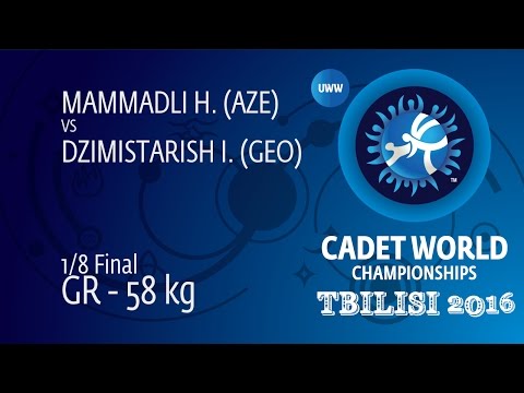 1/8 GR - 58 kg: H. MAMMADLI (AZE) df. I. DZIMISTARISH (GEO), 5-1