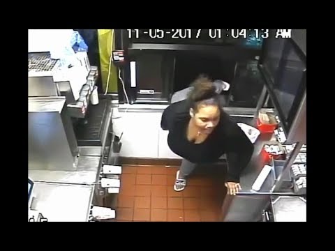 Woman Climbs Through McDonald's Drive-Thru Window, Fills Up Drinks, Grabs Happy Meals & Steals Cash!