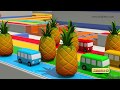Bus race with fruits on race track | kids | for children | learn fruits | video for kids | kiddiestv