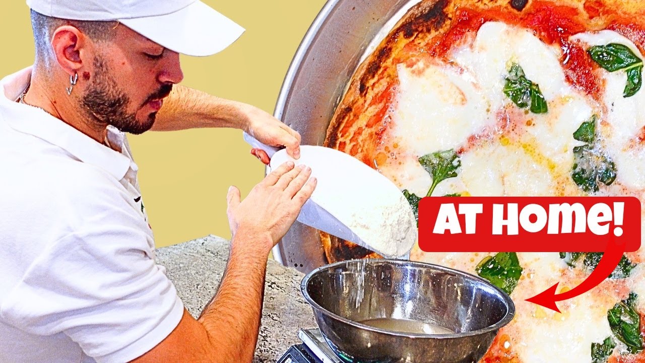 Italian pizza chef shows us how to make pizza dough at home! Quick and easy recipe