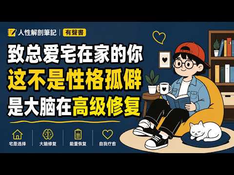 为什么你总想待在家里？心理学：那不是孤独，是大脑在进行高级自救！#孤獨 #獨處 #社交恐懼 #內向者 #心理學 #大腦科學 #高敏感 #自我修復 #精神內耗 #心流 #社交疲憊 #宅在家 #高智商