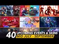 MID JULY SEPTEMBER UPCOMING SKINS UPDATES SEPTEMBER CC LB LINEUP MIYA LEGEND SKIN HISTORIC THEME