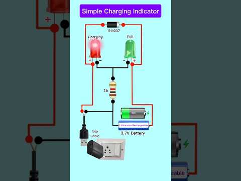 🔋 Simple Battery Charging Indicator 🚨 | Basic Circuit Explain #shorts #battery #circuit