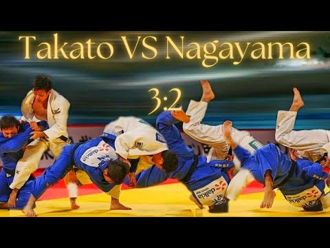 TAKATO Naohisa vs NAGAYAMA Ryuju. All contests in IJF series 3:2.
