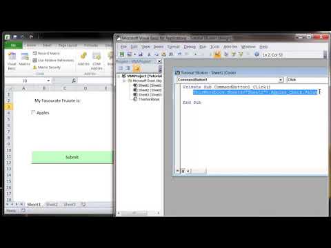 Excel 2010 VBA Tutorial 58   ActiveX Controls   Check Box