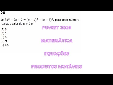 MATEMÁTICA - FUVEST 2020 - Questão 20 - (Prova V)