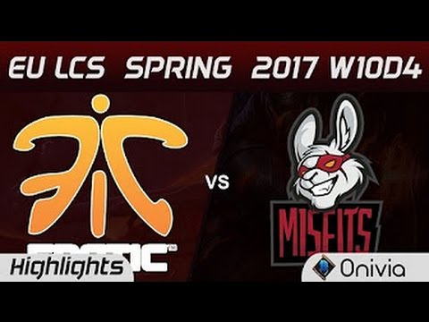 FNC vs MSF Highlights Game 1 EU LCS Spring 2017 W10D4 Fnatic vs Misfits