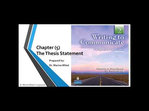 AOUBH - EL117 - Writing: The Thesis Statement