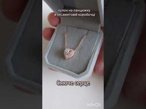 Набор серьги и колье с кристаллами огранки "Алмазные сердца", оправа в ореоле миниатюрных цирконов, покрытие родий + коробочка - фото 2 - id-p2416557906