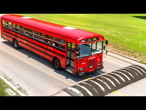 Bus and Trucks vs Deep Water x Massive Speed bumps ▶️ BeamNG Drive