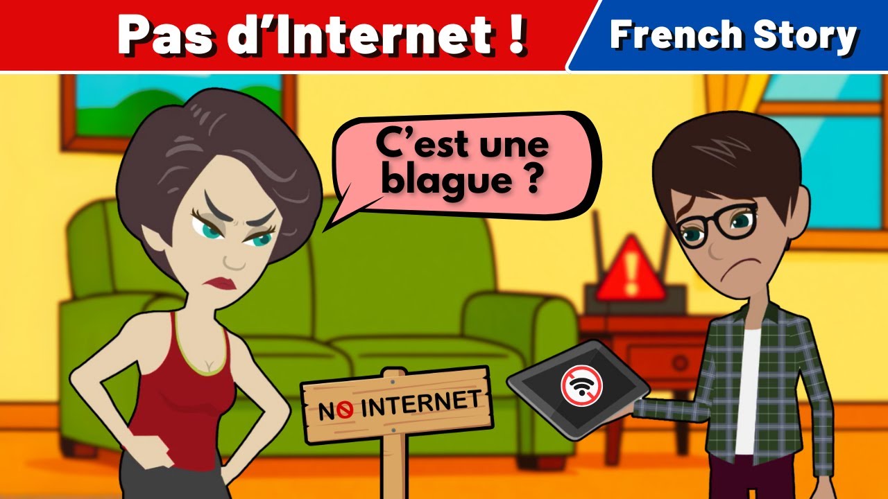 French Story – Pas d’Internet ! | French Conversation for Beginners | CCube Academy