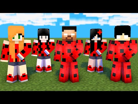MONSTER SCHOOL : SIMPLE DIMPLE LADYBUG HEROBRINE FAMILY - MINECRAFT ANIMATION