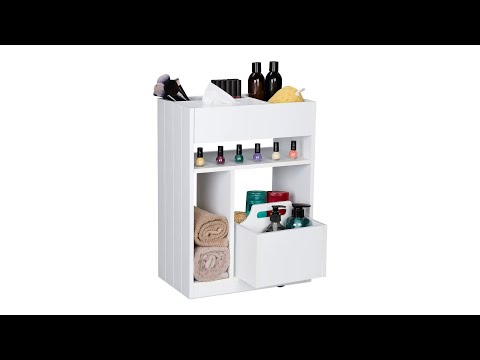 Nischenregal-Rollwagen Büro, Bad & Küche Weiß - Holzwerkstoff - Kunststoff - 39 x 55 x 23 cm