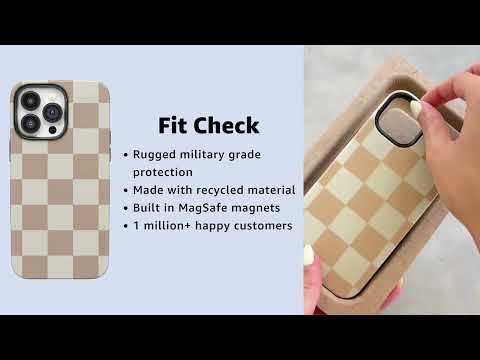 CASELY Fit Check | Neutral Checkerboard iPhone Case - Bold + MagSafe Collection