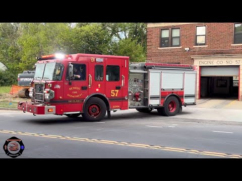 Detroit FD E-57 Responding (Residential Fire Alarm)