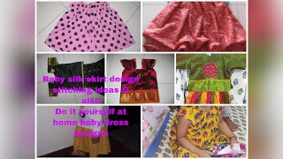 Baby silk skirt stitching design &amp; DIY for your baby frock | simple silk frock design