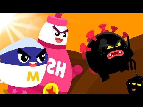 Stop the Virus! | Mask Man & Hand Sanitizer | Good Manners Song | Nursery Rhymes for Kids ★ TidiKids