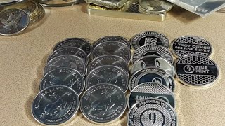 9 Fine Mint latest silver rounds. Some disappointing Krugerrands