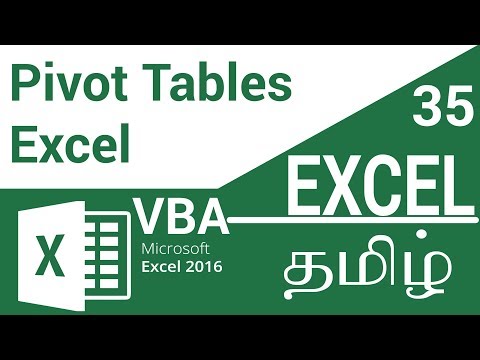 Pivot Table In Microsoft Excel 2016 in Tamil