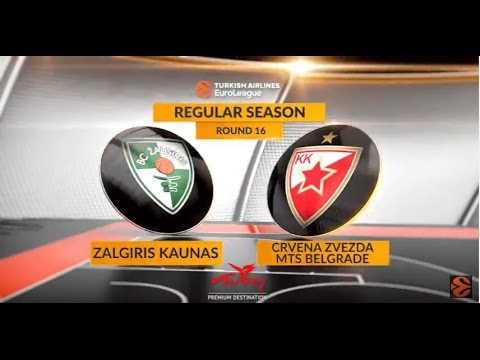 EuroLeague Highlights RS Round 16: Zalgiris Kaunas 61-77 Crvena Zvezda mts Belgrade
