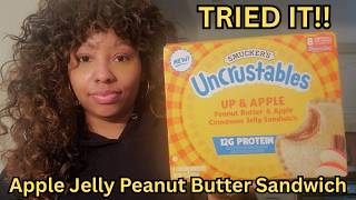 TRIED IT! Smucker's Uncrustables Apple Cinnamon Jelly Peanut Butter Sandwich REV