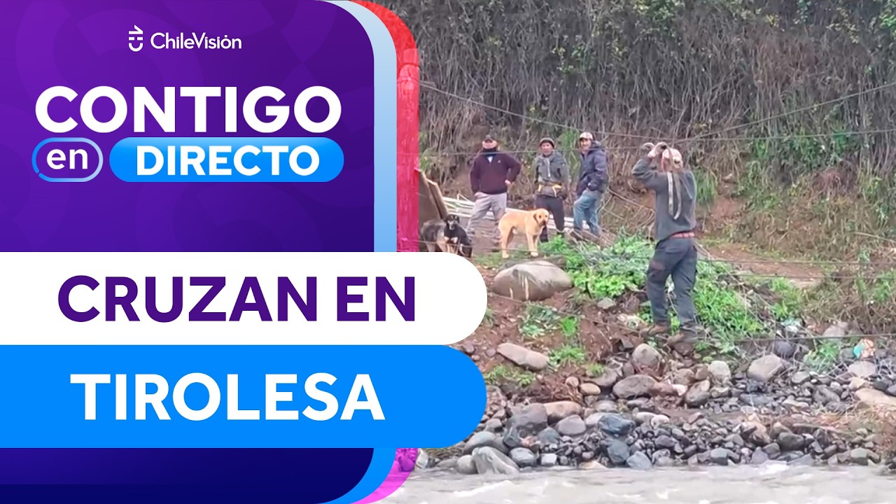 ARRIESGAN SU VIDA: Deben cruzar estero en tirolesa tras colapso de puente - Contigo en Directo