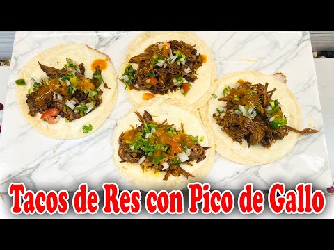 Tacos de Res con Pico de Gallo