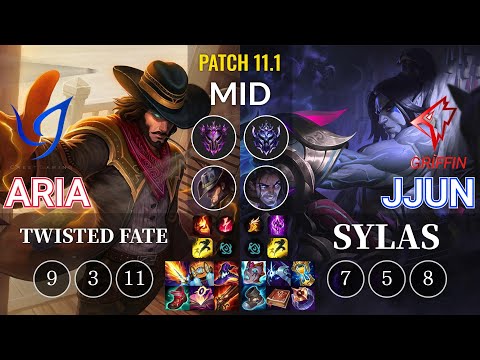 CGA Aria Twisted Fate vs GRF jjun Sylas Mid - KR Patch 11.1