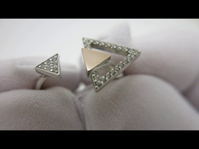 Срібна каблучка з золотом кжх111 Відео огляд