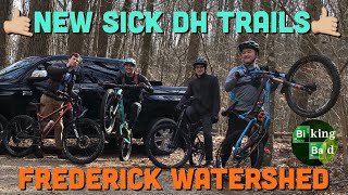 Checking out the new DH trails at the Shed