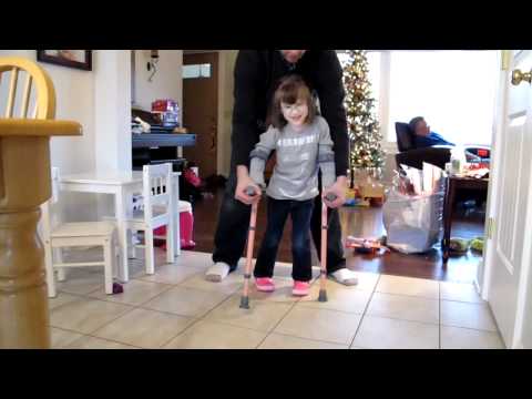 Cerebral Palsy: Nina learns forearm crutches