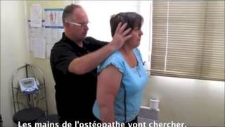preview picture of video 'Consultation Osteopathie : Traitement cervicalgie, dorsalgie basse et lombalgie avec KST (extrait)'