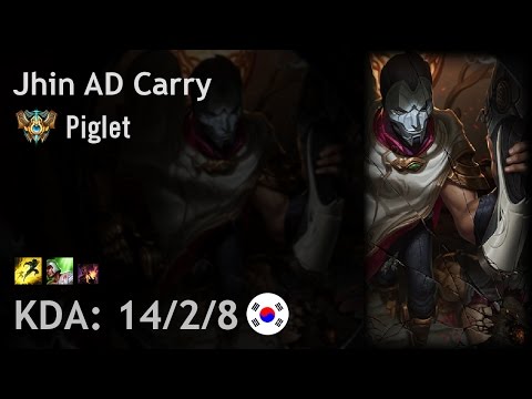 Jhin AD Carry vs Ashe - Piglet - KR Challenger Patch 6.24