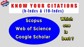 How to Check Your Citations Through Scopus, Web of Science, Google Scholar II My Research Support