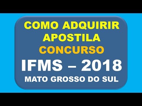 Baixar Apostila Concurso IFMS 2018 - Mato Grosso do Sul
