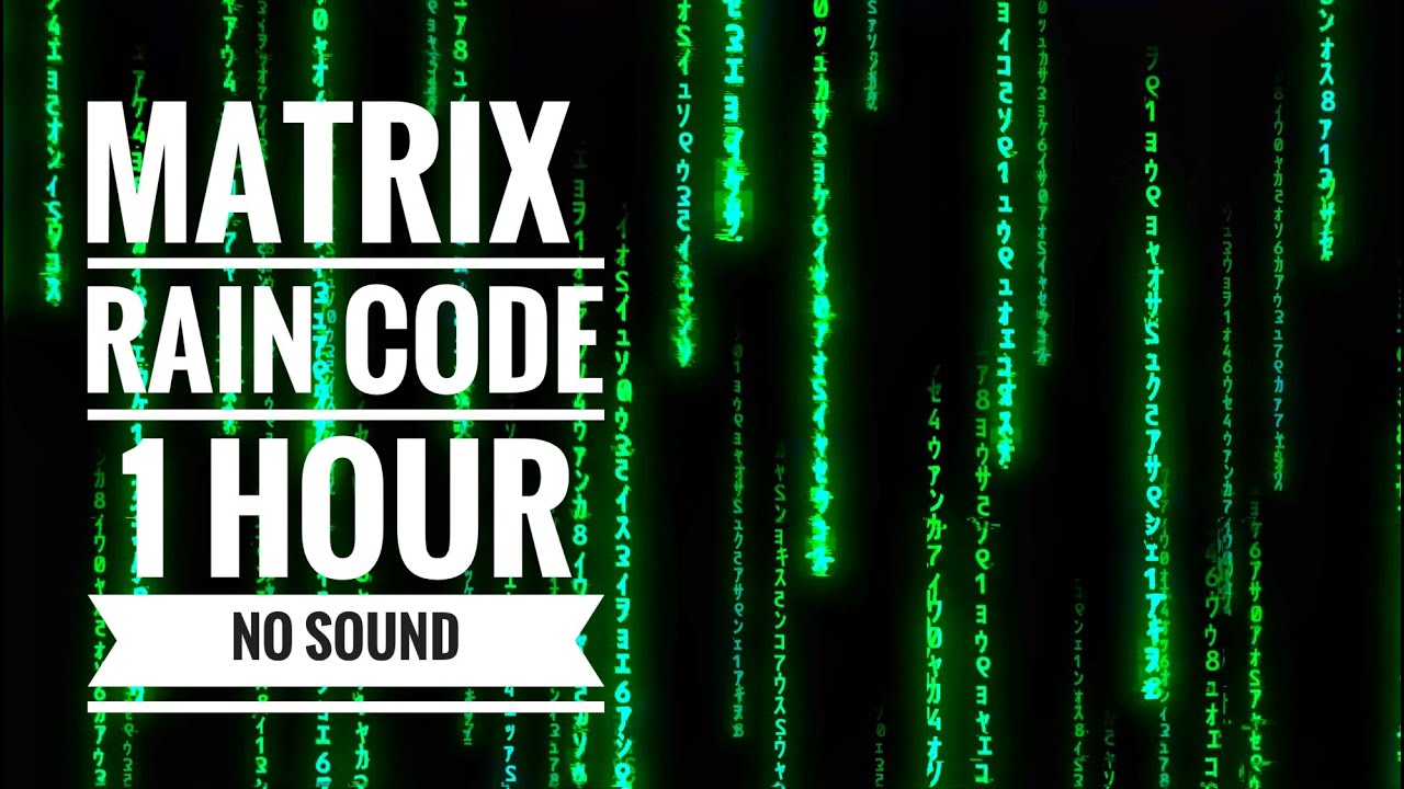Matrix Binary Rain Code | 1 Hour | Motion Background Screensaver | No Sound