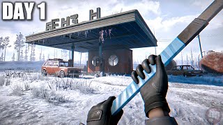 Day 1 Survival in a AMAZING Post-Apocalyptic World...