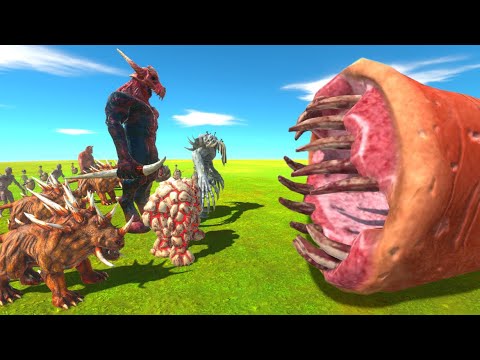 Infernals vs Giant Blade Worm and Giant Invertebrate - Animal Revolt Battle Simulator