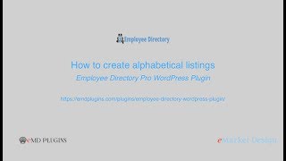 Create alphabetical searches based on employee names, departments and job titles