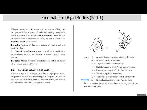 Kinematics of Rigid Bodies - Part 1