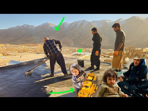 Kayvan's attempt to heat bitumen and insulate the roof with the help of an expert