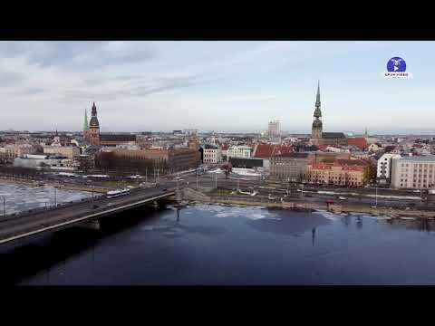 Riga by Drone (Above the Daugava River) 4K 🇱🇻