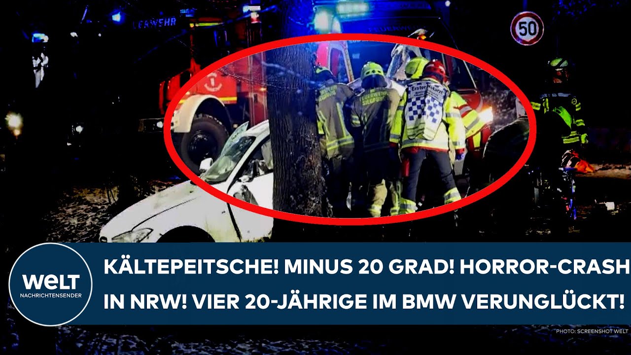 DEUTSCHLAND: Kältepeitsche! Minus 20 Grad! Horror-Crash in NRW! Vier 20-Jährige im BMW verunglückt