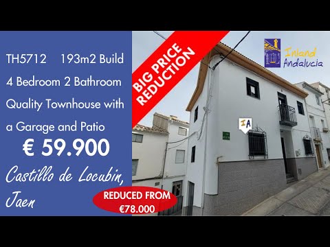 €59.900, Move in, 4 Bed 2 Bath Townhouse + Garage Property for sale in Spain inland Andalucia TH5712