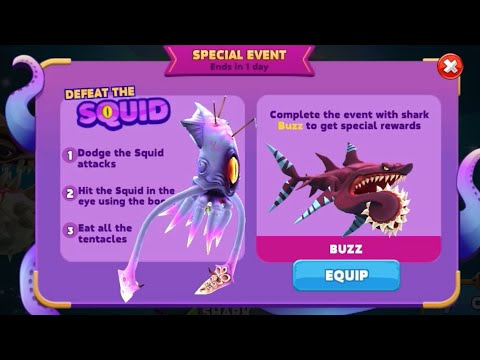 Buzz Shark Live Event vs Colossal Squid Battle !! - Hungry Shark World