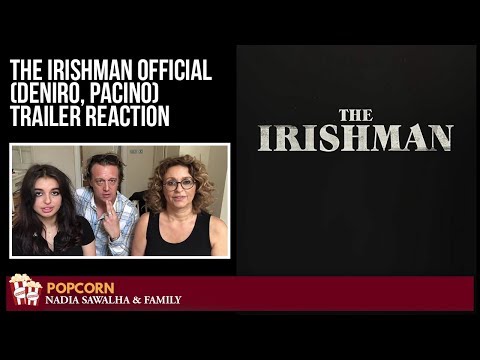 The Irishman OFFICIAL TRAILER (DeNiro, Pacino) Nadia Sawalha & The Popcorn Junkies Reaction