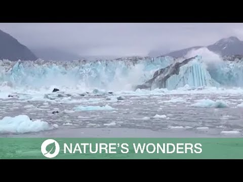 Huge glacier calving.