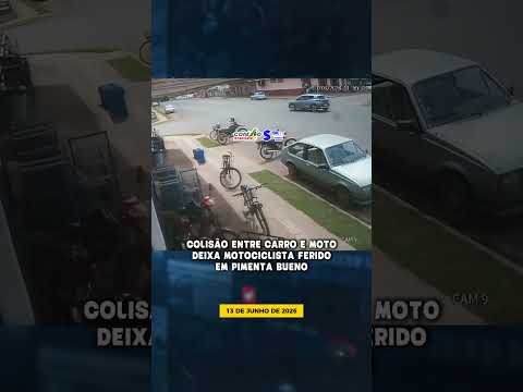 Colisão entre carro e moto deixa motociclista ferido em Pimenta Bueno